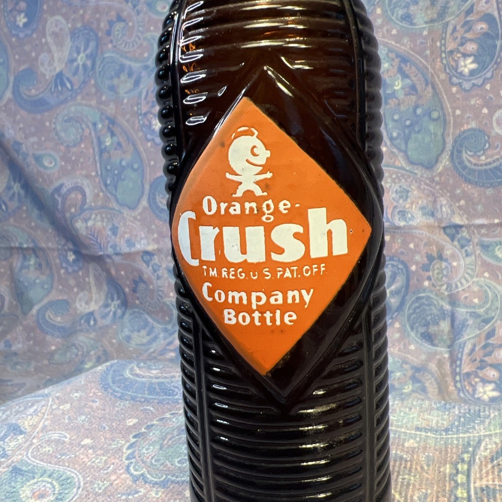 Vintage orange crush Ribbed Beehive Amber glass bottle 7oz 1970's - Picture 2 of 10
